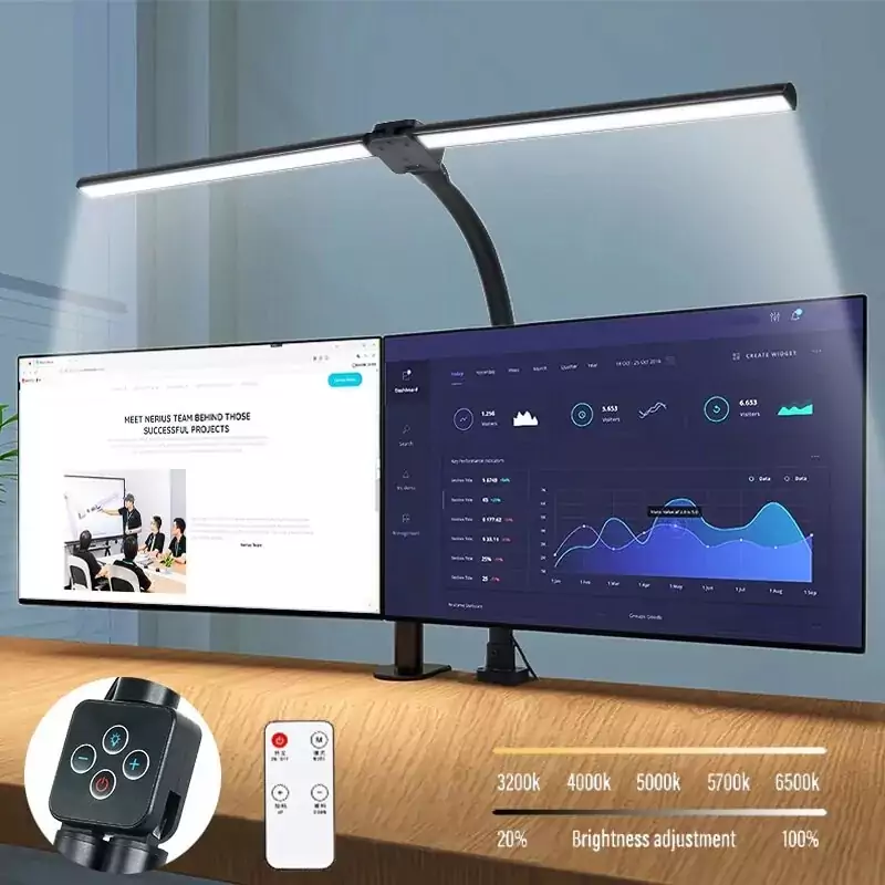 Lámpara de escritorio con Clip LED de doble cabeza Lámpara de escritorio con Clip LED de doble cabeza