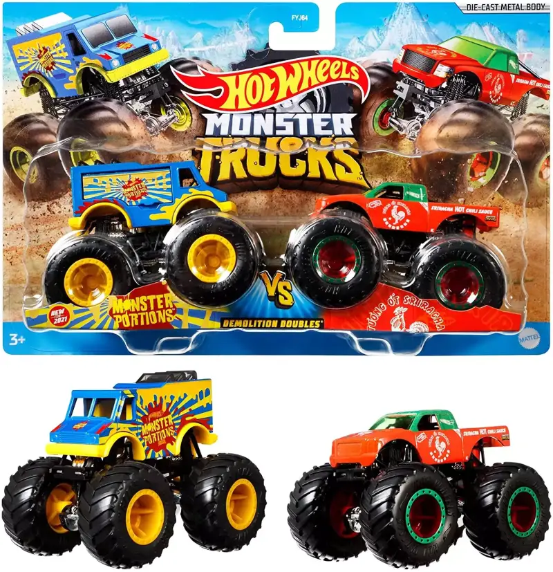 Mattel - Hot Wheels Monster Truck Duos FYJ64 paquete de 2 unidades Mattel - Hot Wheels Monster Truck Duos FYJ64 paquete de 2 unidades