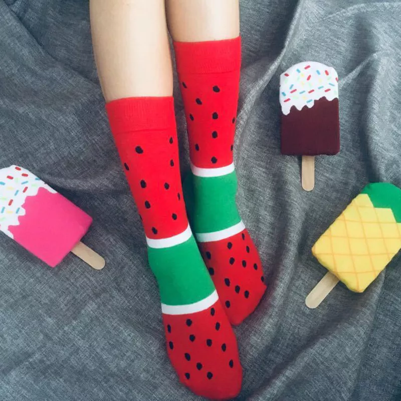 Calcetines con diseño creativo de frutas para mujer Calcetines con diseño creativo de frutas para mujer