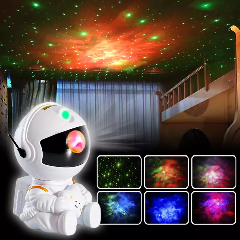 Proyector de astronauta de cielo estrellado y estrellas, lámpara LED de noche para dormitorio, decoración de habitación, luces nocturnas dec Proyector de astronauta de cielo estrellado y estrellas, lámpara LED de noche para dormitorio, decoración de habitación, luces nocturnas dec
