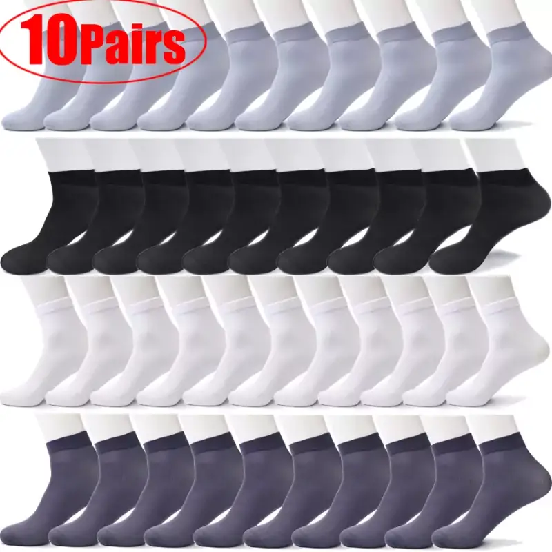 Calcetines deportivos de fibra de bambú para hombre 10 pares Calcetines deportivos de fibra de bambú para hombre 10 pares