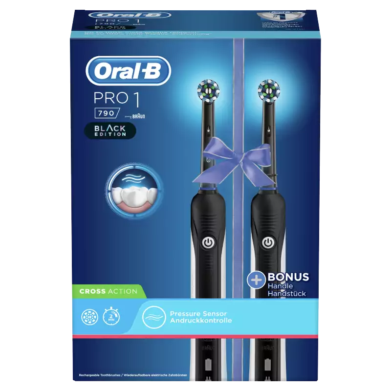 Oral-B Pro 1 790 pack 2 cepillos de dientes eléctrico negro Oral-B Pro 1 790 pack 2 cepillos de dientes eléctrico negro