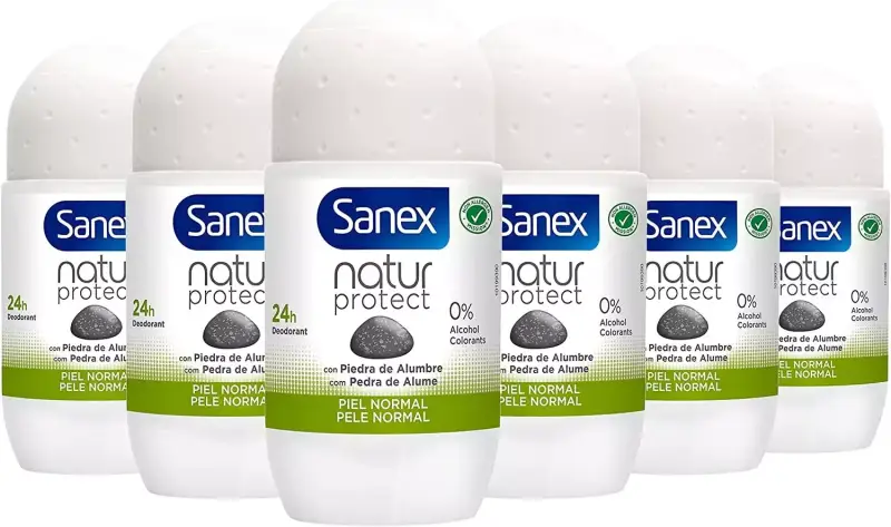 Pack de 6 Desodorante Unisex Sanex Natur Protect Pack de 6 Desodorante Unisex Sanex Natur Protect