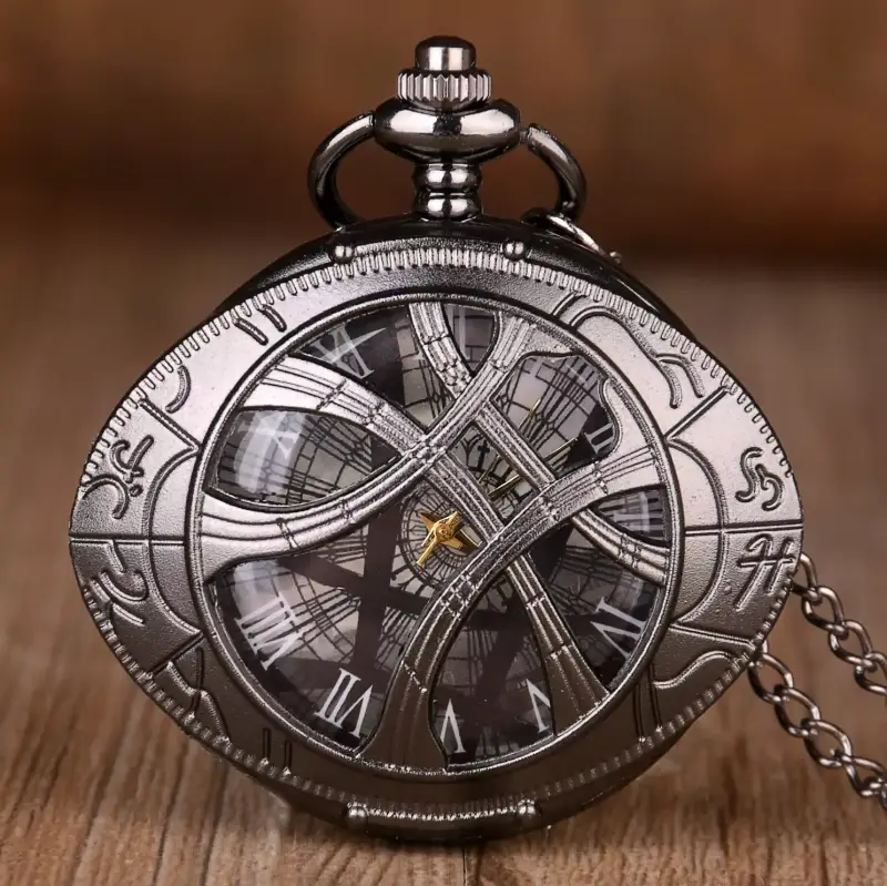 Reloj de bolsillo de cuarzo con forma de caja redonda Vintage Reloj de bolsillo de cuarzo con forma de caja redonda Vintage