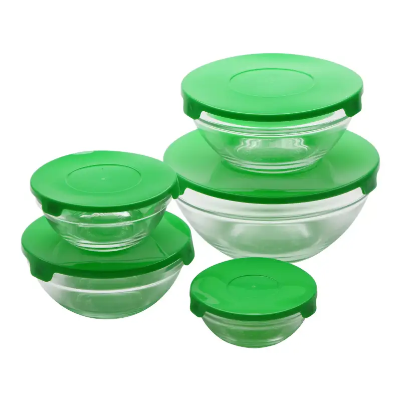 Set de 10 fiambreras de cristal con tapa San Ignacio Set de 10 fiambreras de cristal con tapa San Ignacio