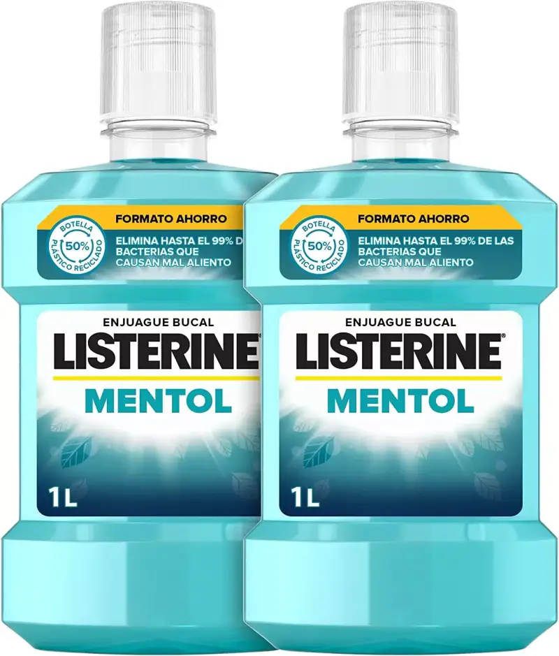 2x Pack de 2 Enjuague Bucal Listerine Mentol 1L 2x Pack de 2 Enjuague Bucal Listerine Mentol 1L
