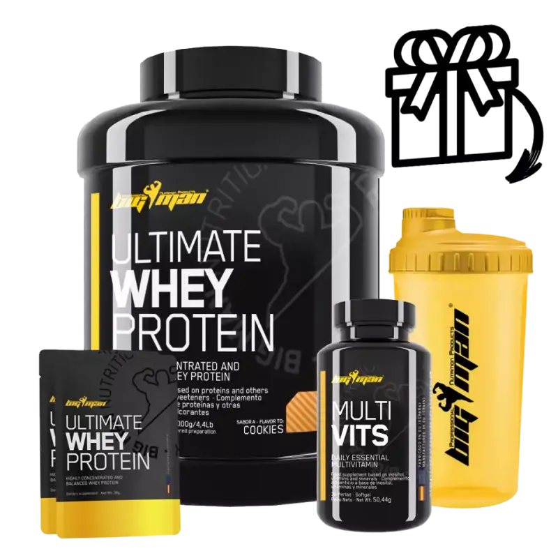 Pack BigMan Ultimate Whey Protein 2 kg + MULTI VITS Perlas 30 caps Pack BigMan Ultimate Whey Protein 2 kg + MULTI VITS Perlas 30 caps