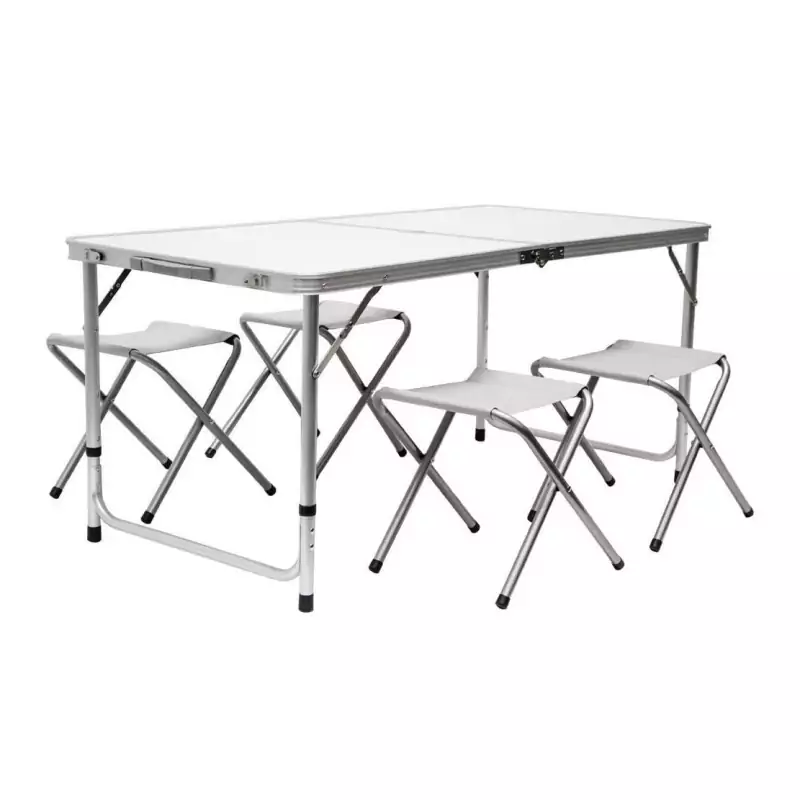 Mesa para Acampada 120x60x70cm con 4 taburetes Mesa para Acampada 120x60x70cm con 4 taburetes