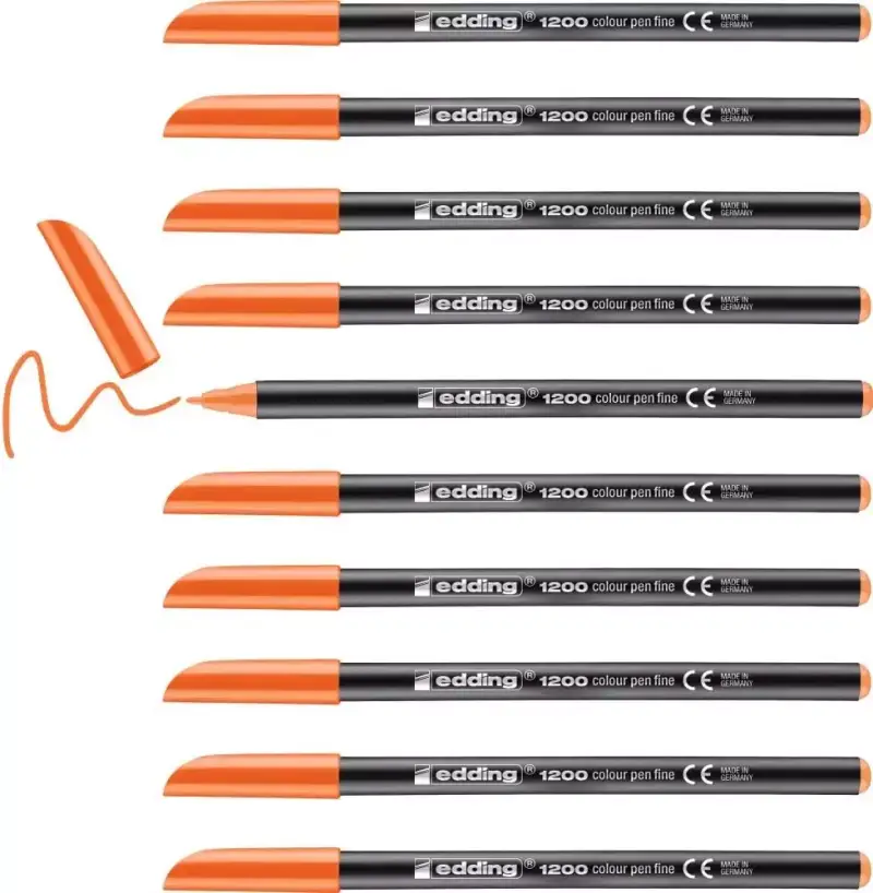 10 rotuladores Edding punta fina naranja 10 rotuladores Edding punta fina naranja
