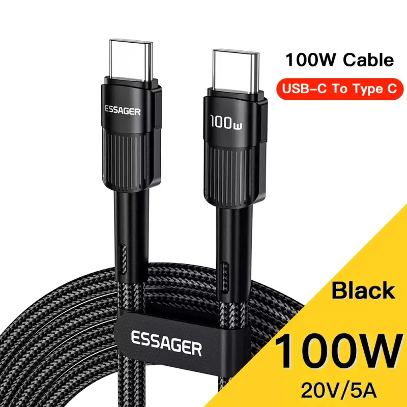 Cable de carga rápida PD100W USB-C a USB-C 1M Cable de carga rápida PD100W USB-C a USB-C 1M