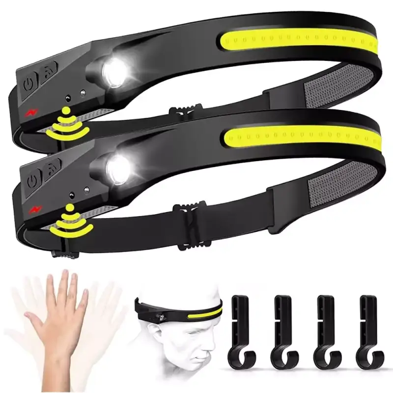 Linterna de cabeza recargable LED con sensor movimiento Linterna de cabeza recargable LED con sensor movimiento