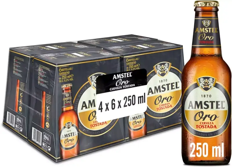 24x botellines 250ml Amstel Oro Cerveza Tostada 24x botellines 250ml Amstel Oro Cerveza Tostada
