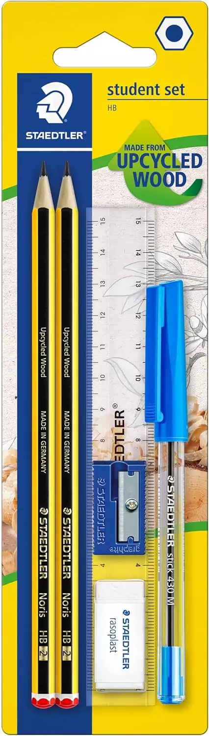 Staedtler - Conjunto de lápices, goma de borrar, bolígrafo y regla Staedtler - Conjunto de lápices, goma de borrar, bolígrafo y regla