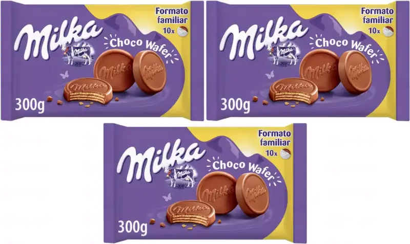 3x300g Galleta Barquillo Milka Choco Wafer 3x300g Galleta Barquillo Milka Choco Wafer