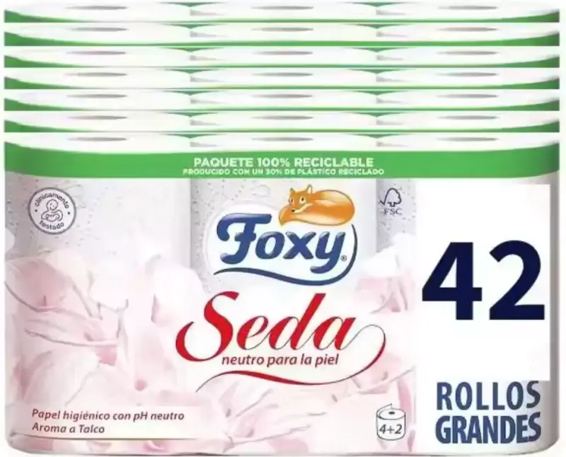Pack 42 rollos FOXY Seda 3 capas Pack 42 rollos FOXY Seda 3 capas