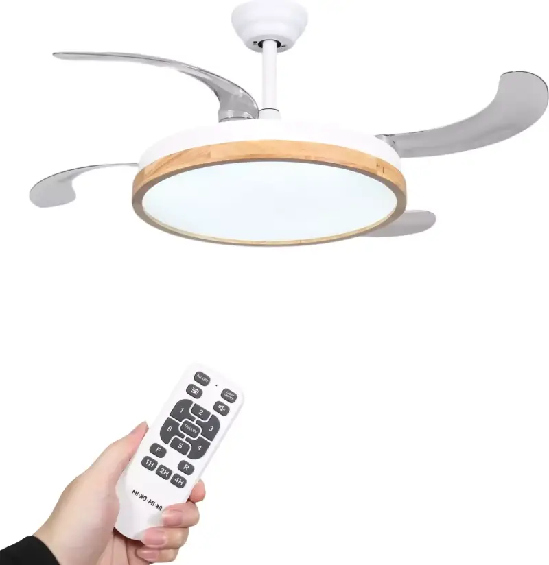 Ventilador techo con aspas retráctiles + luz LED Ventilador techo con aspas retráctiles + luz LED