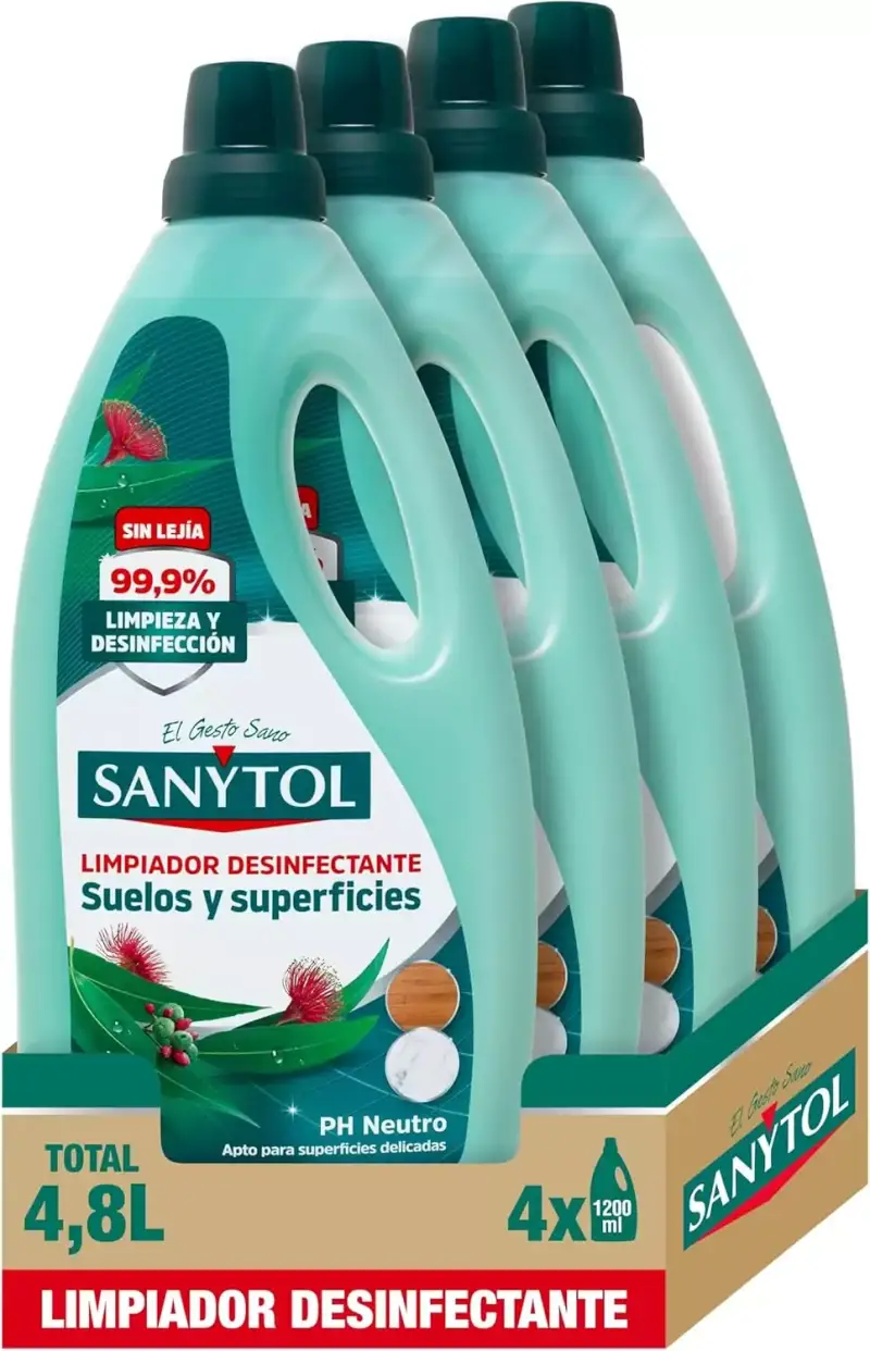 4x 1.2L Sanytol Desinfectante Limpiahogar sin lejía 4x 1.2L Sanytol Desinfectante Limpiahogar sin lejía