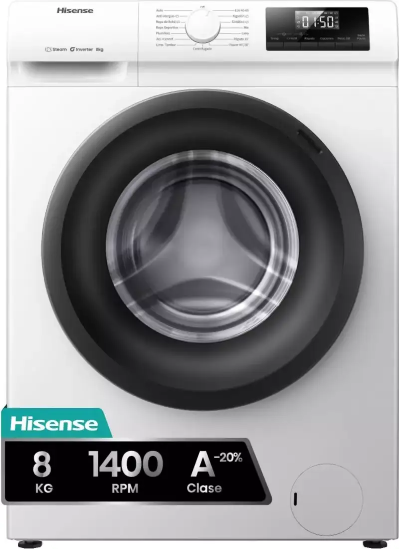 Lavadora Hisense 8 kg 1400 RPM Lavadora Hisense 8 kg 1400 RPM