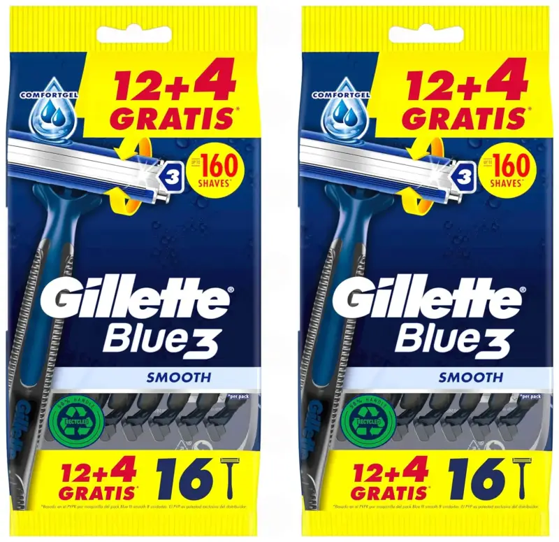 32 Maquinillas Desechables Gillette Blue3 Smooth 32 Maquinillas Desechables Gillette Blue3 Smooth