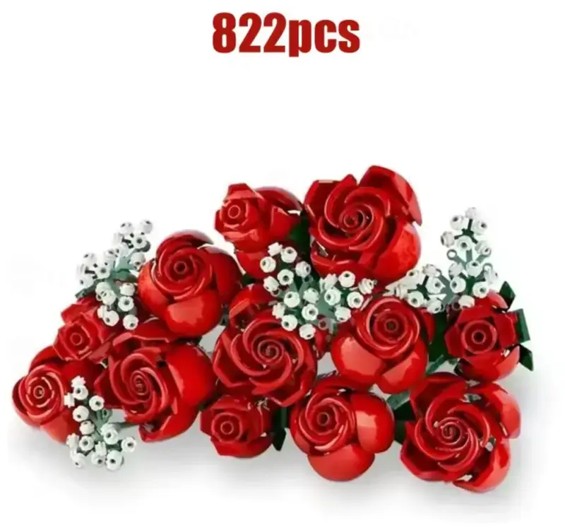 Bloques de construcción Ramo de flores rosas 822pcs Bloques de construcción Ramo de flores rosas 822pcs