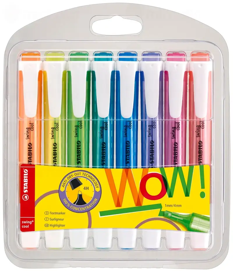 Pack 8 marcadores fluorescente Stabilo swing cool Pack 8 marcadores fluorescente Stabilo swing cool