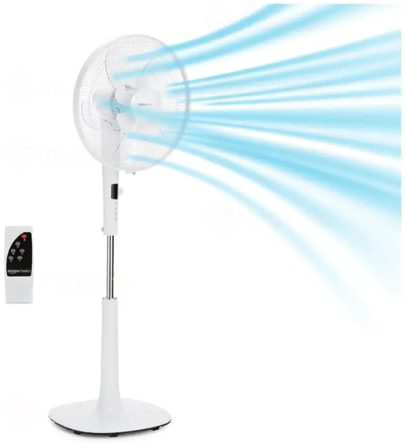 Ventilador de pie digital oscilante Amazon Basics 28W Ventilador de pie digital oscilante Amazon Basics 28W