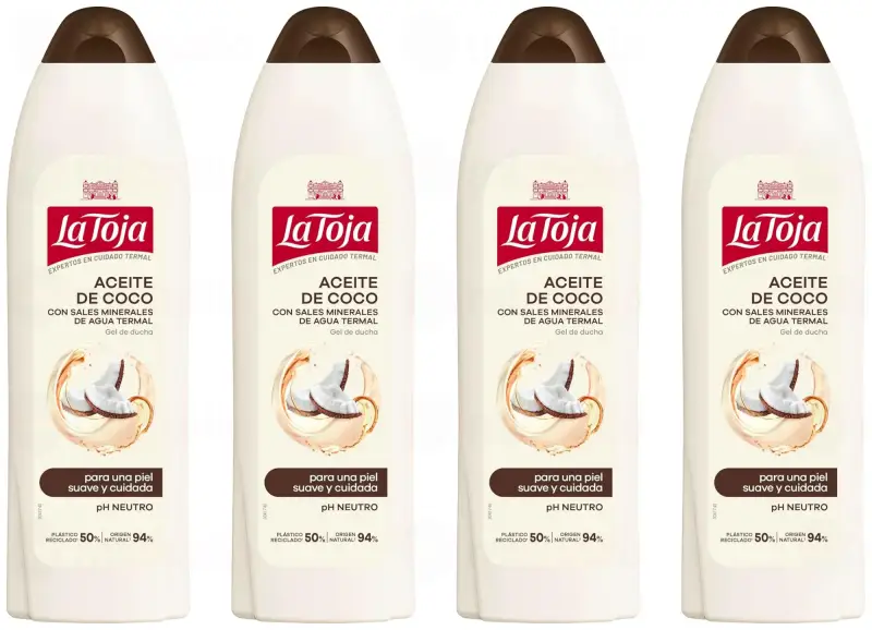 4x600ml La Toja Gel de Ducha Aceite de Coco 4x600ml La Toja Gel de Ducha Aceite de Coco