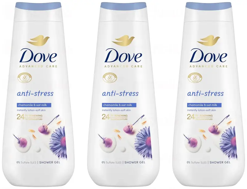 3x600ml Dove Advanced Care Gel de Ducha Antiestrés 3x600ml Dove Advanced Care Gel de Ducha Antiestrés