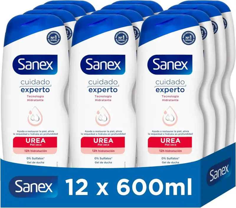 12x600ml Sanex Gel de Ducha Cuidado Experto Urea 12x600ml Sanex Gel de Ducha Cuidado Experto Urea