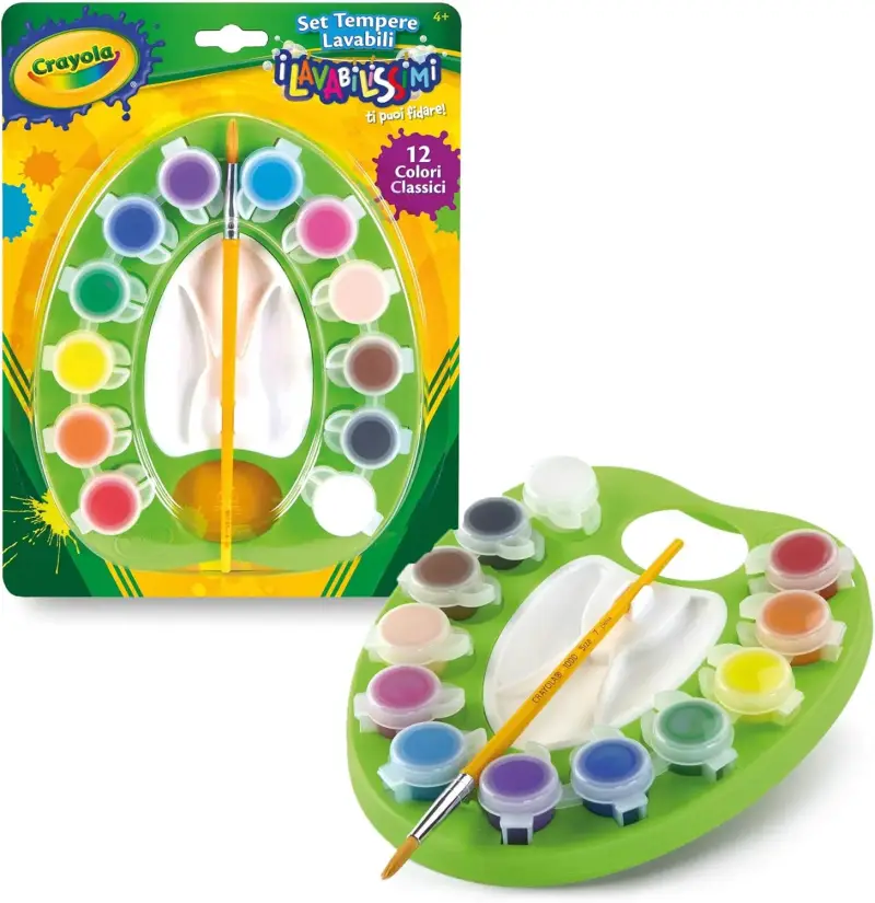 CRAYOLA Set 12 Témperas Lavables con Pincel CRAYOLA Set 12 Témperas Lavables con Pincel