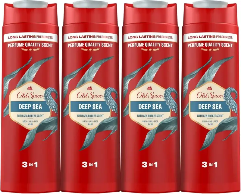 4x400ml Old Spice Deep Sea Gel De Ducha Y Champú 4x400ml Old Spice Deep Sea Gel De Ducha Y Champú