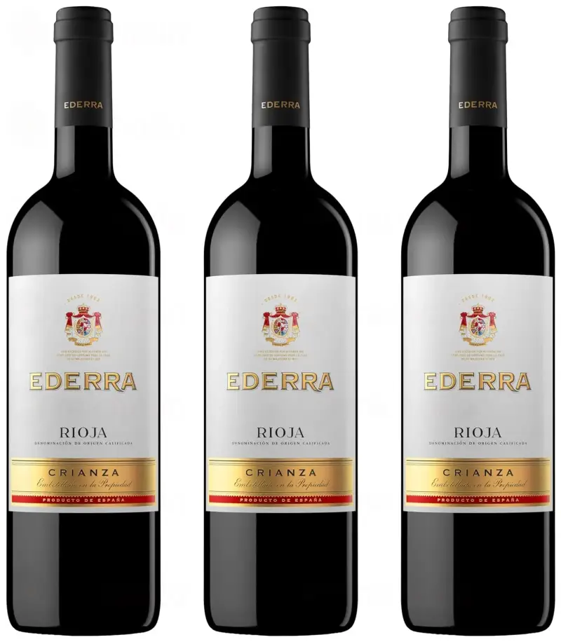 3x 75cl Vino tinto DO Rioja Ederra Crianza 3x 75cl Vino tinto DO Rioja Ederra Crianza