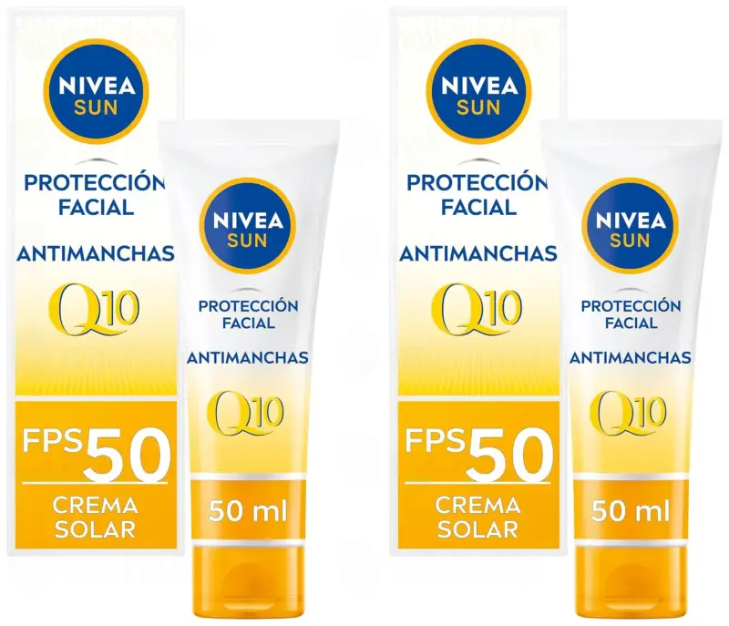 2x40ml NIVEA SUN Q10 Protección Facial Antiedad SPF50+ 2x40ml NIVEA SUN Q10 Protección Facial Antiedad SPF50+