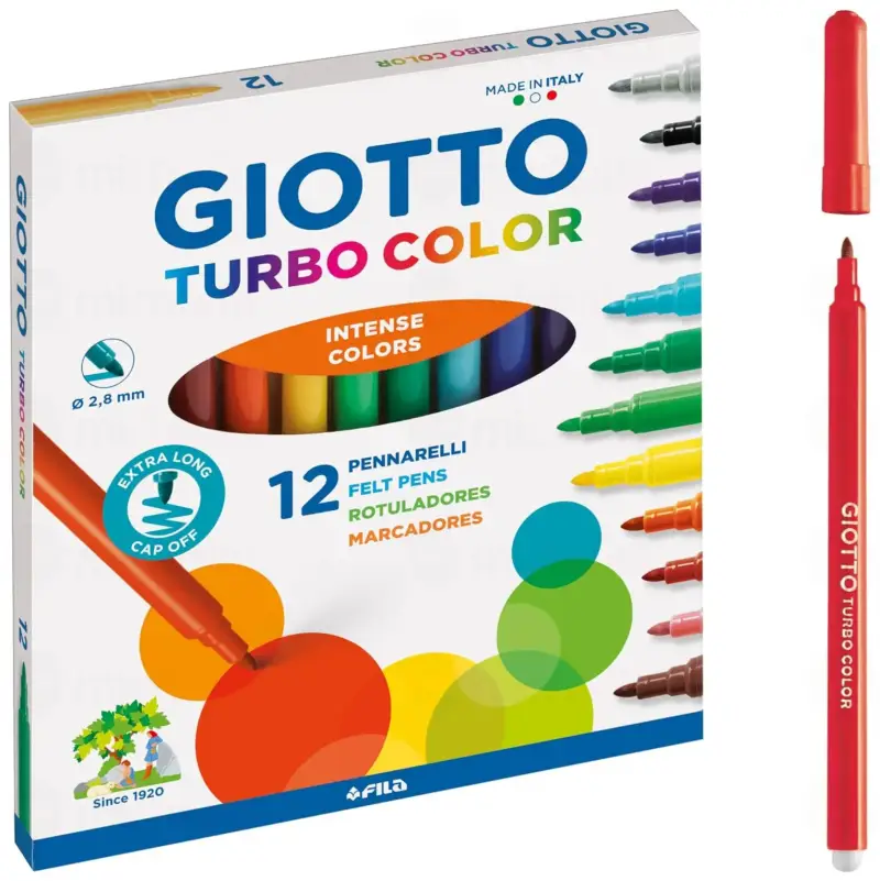 12x rotuladores GIOTTO Turbo color 2.8mm 12x rotuladores GIOTTO Turbo color 2.8mm
