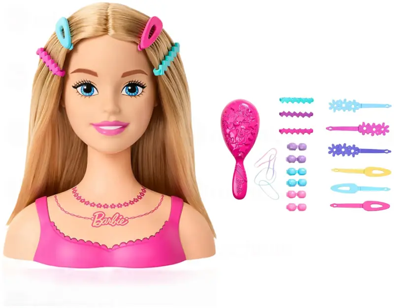 Busto Barbie rubia + 20 accesorios Busto Barbie rubia + 20 accesorios