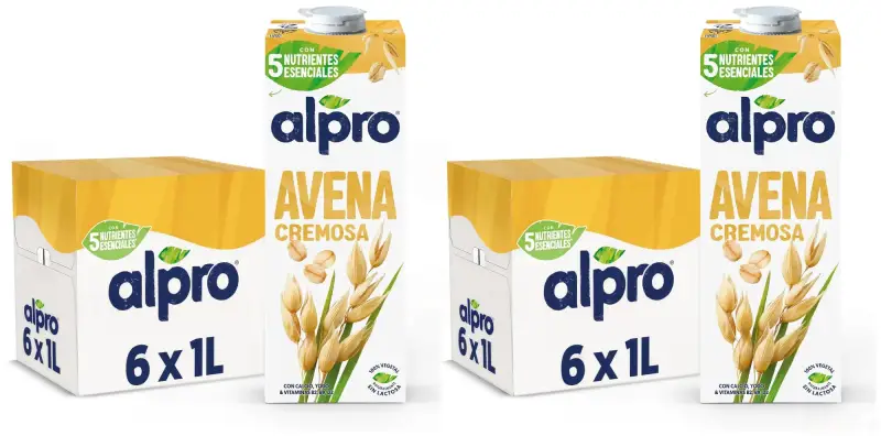 Pack de 12x 1L Bebidas Vegetales de Avena Alpro Pack de 12x 1L Bebidas Vegetales de Avena Alpro