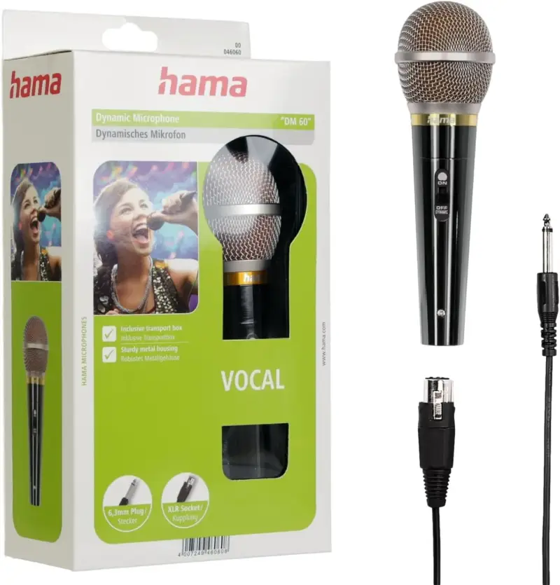 Micrófono Hama Dinámico Profesional de Mano Micrófono Hama Dinámico Profesional de Mano