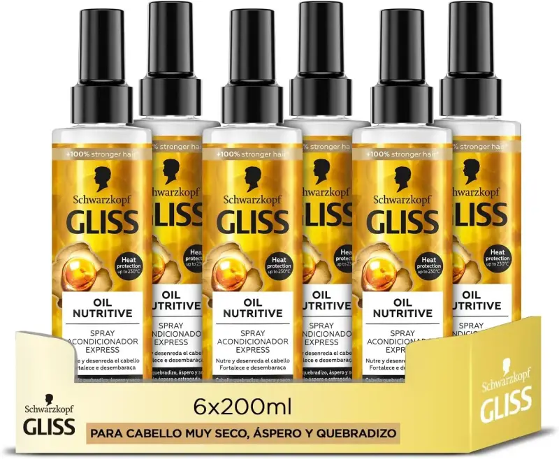 6x200ml Gliss Acondicionador Bifásico Sin Aclarado Express 6x200ml Gliss Acondicionador Bifásico Sin Aclarado Express