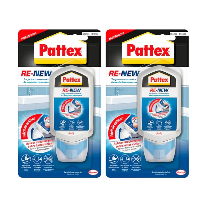 2x80ml Pattex baño silicona blanca para unas juntas 2x80ml Pattex baño silicona blanca para unas juntas