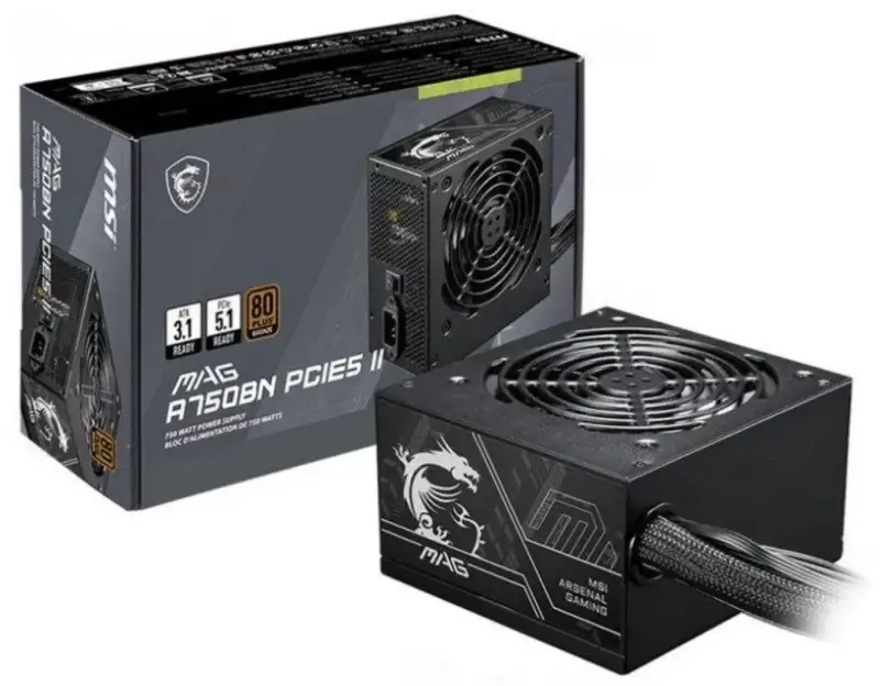 Fuente de Alimentación MSI 750W 80 PLUS Fuente de Alimentación MSI 750W 80 PLUS