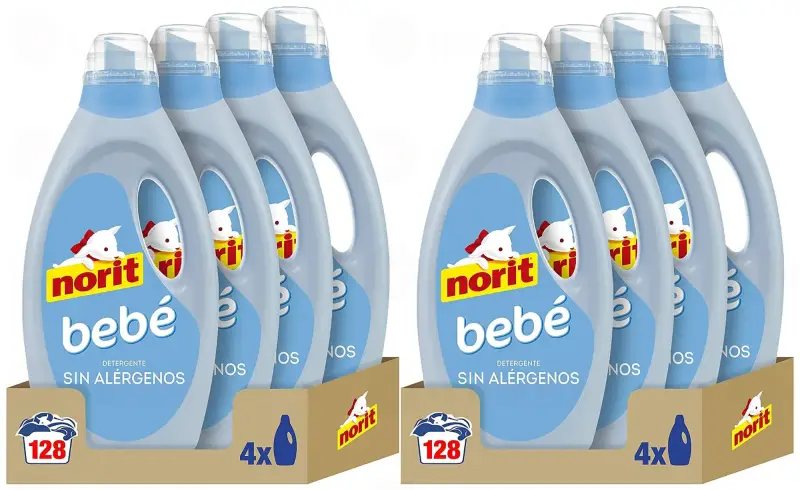 8x 1,12L Detergente líquido ropa bebé Norit 8x 1,12L Detergente líquido ropa bebé Norit