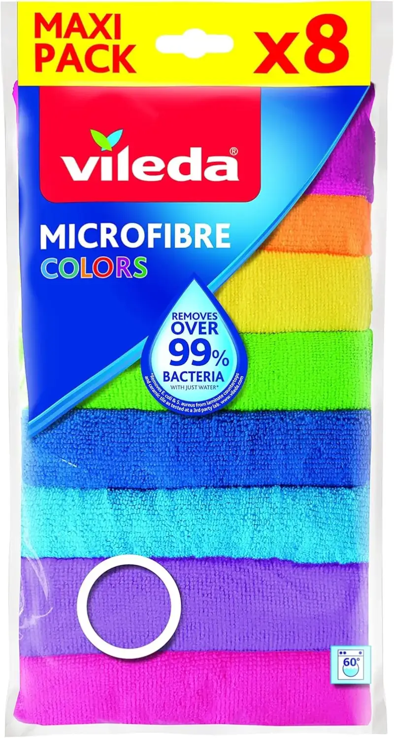 Set de 8 bayetas Microfibras Colors Vileda Set de 8 bayetas Microfibras Colors Vileda