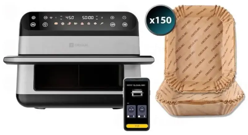Air Fryer Origial FRYFIT DUAL WIFI 10L 2800W + 150 papeles Air Fryer Origial FRYFIT DUAL WIFI 10L 2800W + 150 papeles