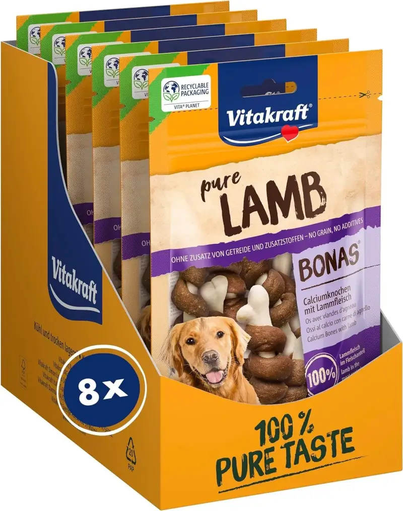 8x80gr Vitakraft Pure Lamb Bonas golosinas para perros 8x80gr Vitakraft Pure Lamb Bonas golosinas para perros