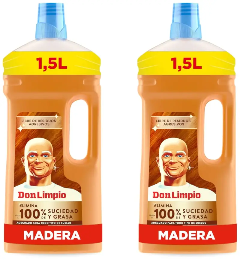 2x 1.5l Don Limpio Madera Friegasuelos Líquido 2x 1.5l Don Limpio Madera Friegasuelos Líquido