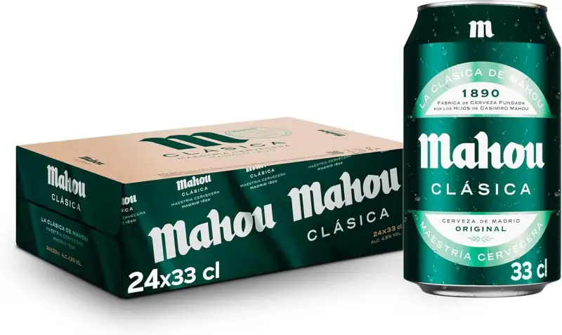 24x33cl Cerveza Dorada Lager Mahou Clásica 24x33cl Cerveza Dorada Lager Mahou Clásica