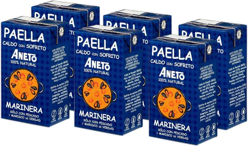 6 litros Aneto 100% Natural Caldo para Paella de Pescado y Marisco 6 litros Aneto 100% Natural Caldo para Paella de Pescado y Marisco