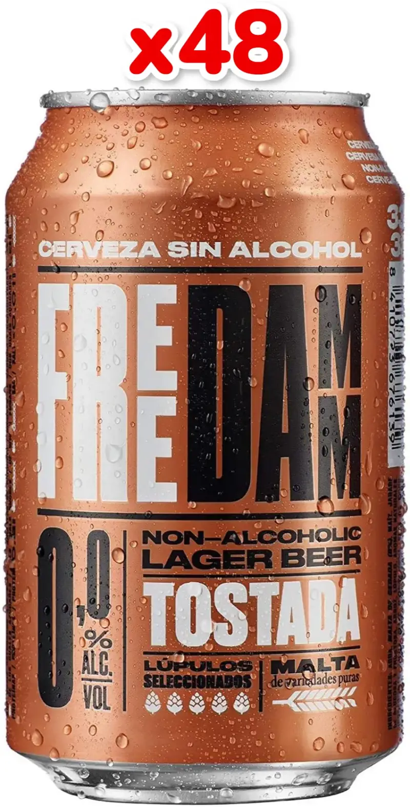48 Latas 33cl Free Damm Sin Alcohol Tostada 48 Latas 33cl Free Damm Sin Alcohol Tostada