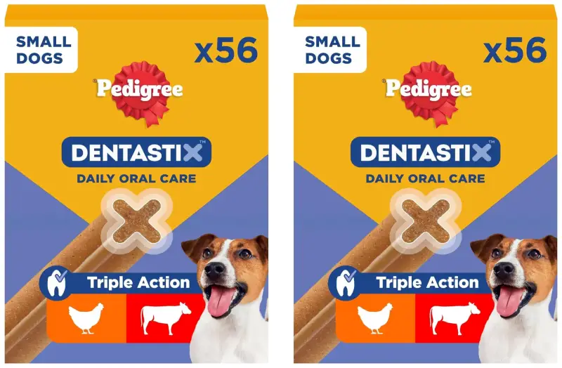 112x Barritas Pedigree Dentastix Snack Dental para Perros Pequeños 112x Barritas Pedigree Dentastix Snack Dental para Perros Pequeños