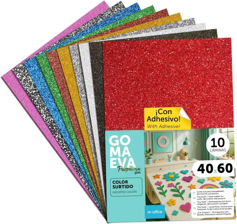 Pack de 10 libretas m-office Goma Eva de Purpurina Pack de 10 libretas m-office Goma Eva de Purpurina